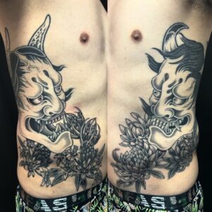 般若・シラー・ヘリクリサムの刺青、和彫り(Japanese Tattoo・タトゥー)の画像