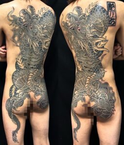 昇龍(一匹龍)の刺青、和彫り(Japanese Tattoo・タトゥー)の画像