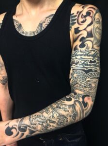 ネバーランドの地図・アナーキーデビル・リングネックレス・レタリングのワンポイントTattoo(タトゥー)の画像