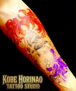 髑髏・彼岸花のタトゥー・Tattoo画像
